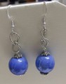 Orecchini con perla in ceramica blu chiaro